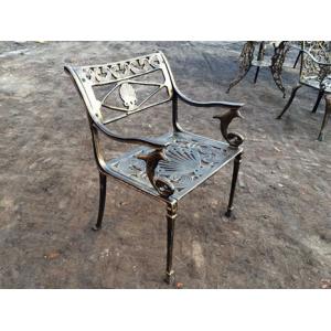 China French Style Cast Iron Outside Table And Chairs Antique Bronze For Park supplier