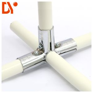 China HJ-3 Chrome-plated Metal Pipe Connector for OD 28mm Lean Pipe Warehouse Modular System wholesale