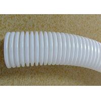 China White Corrugated Flexible Tubing , corrugated plastic wire protection on sale