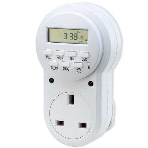 Best UK Weekly Digital Programmable AC Plug in Timer Light Timer Control Switch