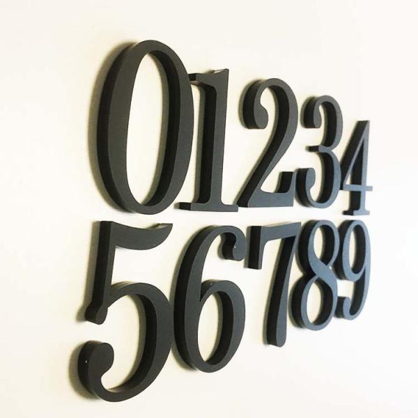 Black Matte Acrylic House Number Plaques Signs Recyclable OEM ODM