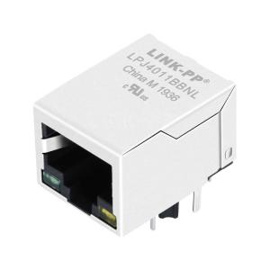 China RDA-1D6B8K1A Compatible LINK-PP LPJ4011BBNL 10/100 Base-T 1x1 Port Ethernet integrated RJ45 FastJacks Tab Down Green/Yellow Led wholesale