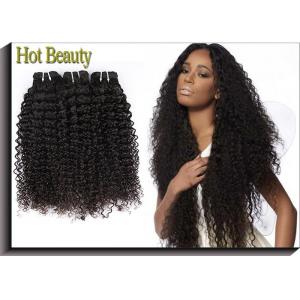 China No Tangle Kinky Curly Black Virgin Hair , 5A Virgin Brazilian Hair supplier