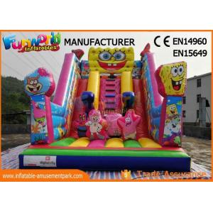 Amusement Park Giant Inflatable Water Slide For Adult / Pvc Spongebob Slide