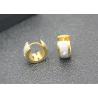 18K Gold Plated Stainless Steel Dangle Earrings Rhinestone Crystal Huggie Hoop