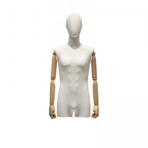 A male half body Mannequin used for displaying natural body curves in store windows