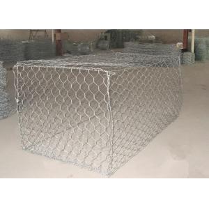 China 1 x 1 x 1m Heavy Zinc / Gray  Coated  Woven Gabion Box  with 4 . 0 Wire Daimeter supplier
