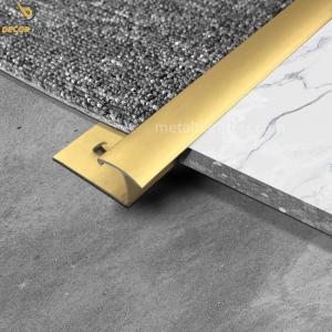 China 6063 T5 Aluminum Carpet Transition Strip Wood Floor To Carpet Reducer Matt Gold supplier
