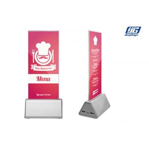 China Customized Acrylic Menu Holder With 10000 Mah Cell Phone Charger For Restaurant supplier