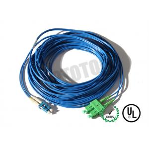 China - Casaco azul, LC - cabo de remendo escuro da fibra do conector do SC, BI da manutenção programada OS2, fecho de correr 2mm OFNR de 2 fibras supplier