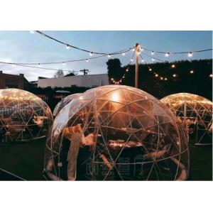 Steel Frame Coffee Geodesic Dome Tent Clear PVC For Restaurant