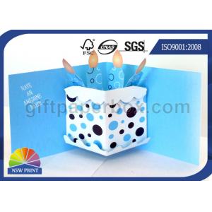 China Pop Up Birthday Cake Custom Greeting Cards , Printable Greeting Cards supplier