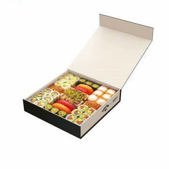 Recyclable Matte Varnish Cardboard Packaging Sushi Box