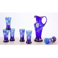 China 7pcs Water Jug Glass Set Purple Restaurant Glass Carafe Set Heat Resistant on sale