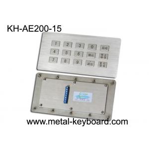 China Vandal proof kiosk Industrial Metal Keyboard , 15 Keys Stainless Steel Panel industrial keypad wholesale