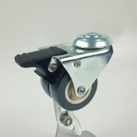 China 360 Degree Rotating Hole Head 3 Inch Double Locking Casters  For Freezer PVC Wheels on sale