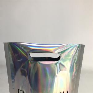 China Smell Proof Stand Up Zipper Hologram Colorful Cosmetic Kit Beauty Packaging Bag supplier