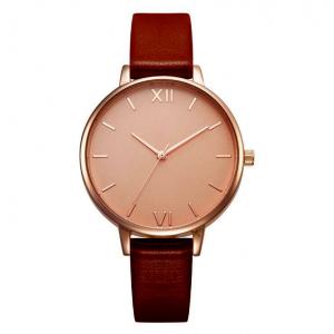 China 3ATM Waterproof Alloy Quartz Watch Small Size Genuine Leather Strap Watch supplier
