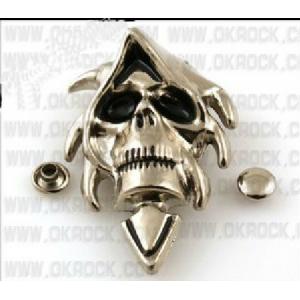 53x36mm Silver Steampunk Skull Rivet Studs,Badge Concho Rivets Buttons DIY Finding Accesso