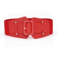 China 7.5cm Wide Women Elastic Belts 78cm Buckle Free Elastic Waist Belt on sale