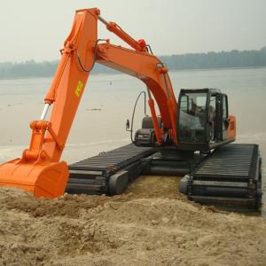 Amphibious long reach excavator Floating Amphibious Pontoon undercarriage excavator for sale working in swamp and water