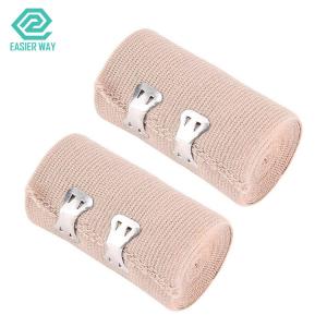 Skin Colored Medical Dressing Tape Gauze Tape High Elastic Compression Bandage With Clips