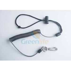 Fall Protection Spiral Coiled Cord Plastic Coil Lanyard With Adjustable Bracelet Rope