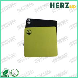 China Size 18 X 22cm ESD Safe Office Supplies , ESD Mouse Pad Black / Yellow Color supplier
