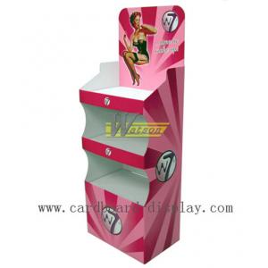 China floor advertising cardboard tray display stand for cosmetics supplier