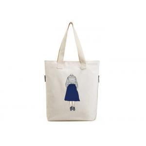 China OEM Canvas Tote Shopper Bag Cotton Material With Zipper For Shopping supplier