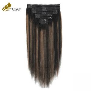 China Straight Invisible Clip In Hair Extensions Human Ponytail Piano Color supplier