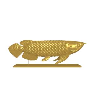 China Handicraft Plated Champagne Gold Fish Sculpture For Swimming Pool Tabletop Decoration supplier