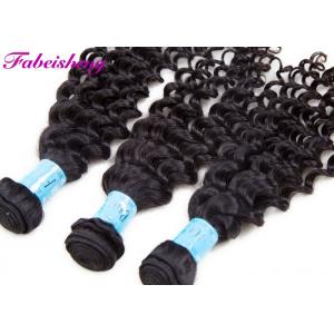 Soft Clean And Healthy Raw Deep Wave Human Hair Extensions Natural Black Color