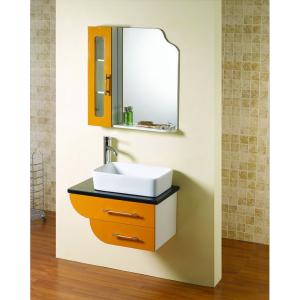 China Square shape floating bathroom sink cabinets modern with 5mm silvered float mirror supplier