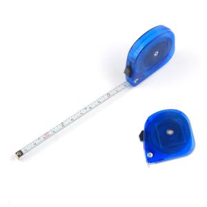 China 10FT 3M Lightweight Steel Tape Measure With Blue Transparent Plastic Shell supplier