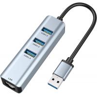 China 3.0 USB Ethernet Adapter 3Port USB RJ45 10 Gigabit Ethernet Adapter ROHS on sale