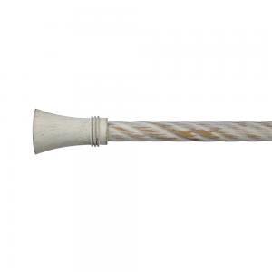 China 3D Pattern Curtain Rod Finials White Sweep Gold Curtain Rod Set supplier