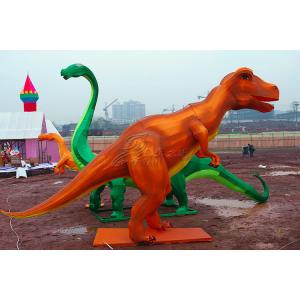 Electric Silk Fabric Chinese Lanterns Dinosaur Shaped For New Year Show