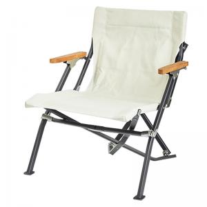 China Portable Fur Seal Folding Beach Lounge Chair Low Back Aluminum Teak Armrest 58x65x69CM supplier