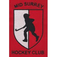 Hockey club embroidery digitizing logo on polyester / spandex with three colors