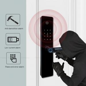 home Fingerprint Smart Front Door Locks Peephole Camera Tuya App Password Access