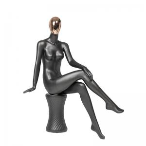 Fashionable Female Full Body Mannequin Fiberglass Sitting Posture