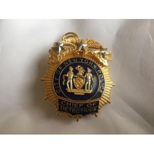 China Customized Gold Plated Metal Badge Metal Police Badge/Bodyguard Badge supplier
