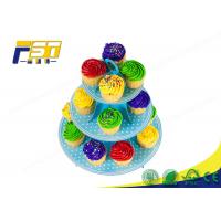 China 3 Tiered Cardboard Cupcake Stand , Colorful Cardboard Wedding Cake Stand SGS Approval on sale