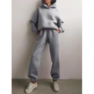 China Solid Casual Pullover Elastic Sportswear Tracksuits Long Sleeve Women Hoodies supplier
