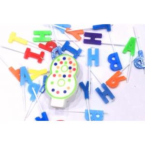 Number Shape Cute Candles For Birthday Cakes , Colorful Paraffin Little Dots Candles