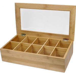 10 compartments bamboo wooden organic assorted tea storage box tea gift set