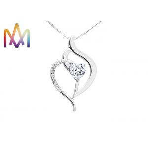 10g Love Heart Pendant Necklace With Cubic Zirconia