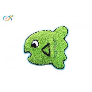 China Twill Background Cute Cartoon Green Color Laser Cut Towel Chenille For Bag supplier