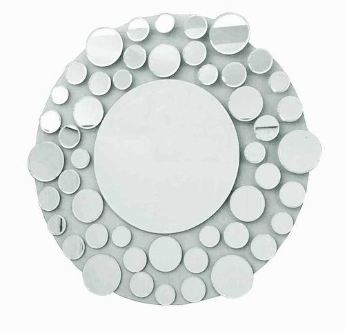 Wall Mirror In Round Shape With Hubble-Bubble Design